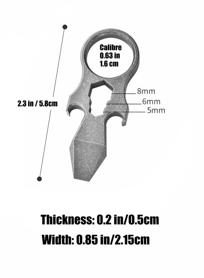 Multipurpose Titanium Keychain Tool, Pocket Pry Bar, Pry Tools, Wrench Bottle Opener, Suitable for Everyday Carry EDC Crowbar - Image 5