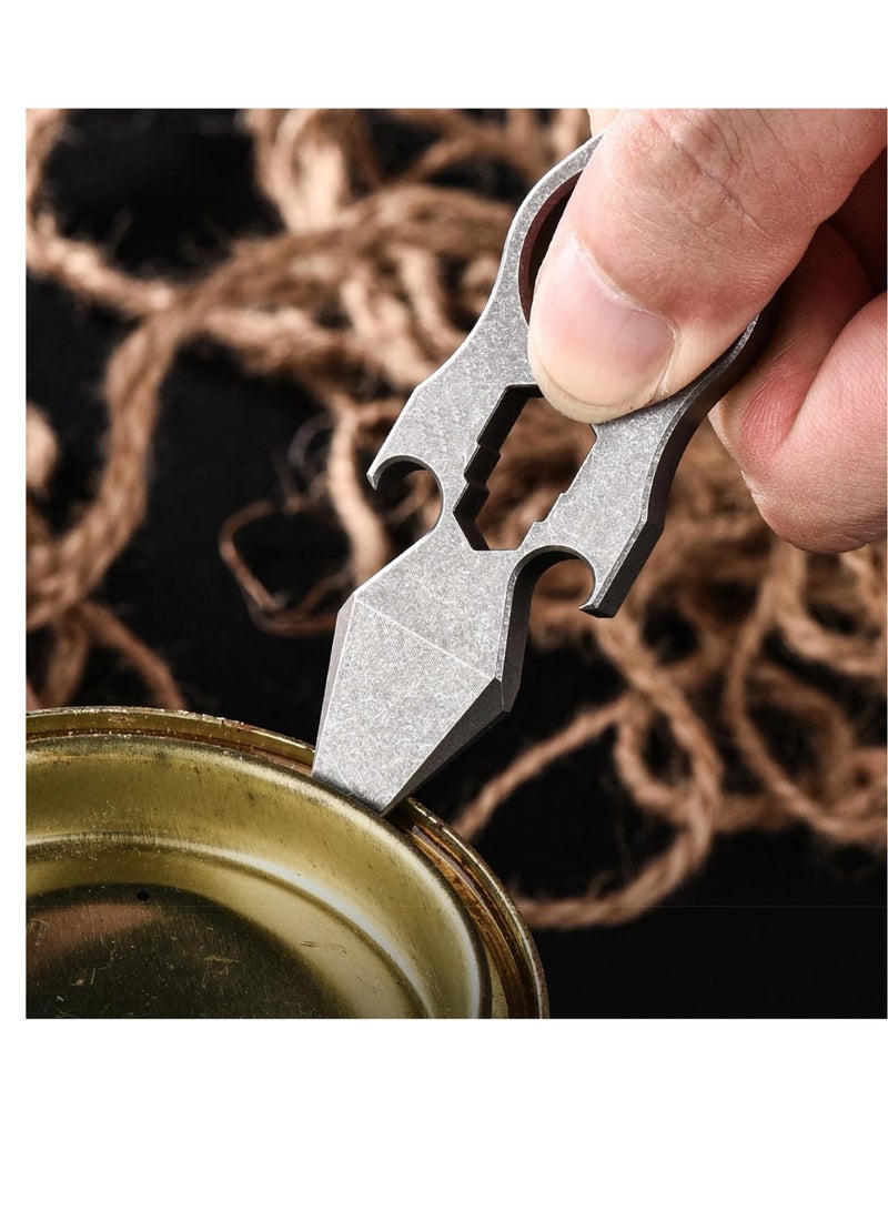 Multipurpose Titanium Keychain Tool, Pocket Pry Bar, Pry Tools, Wrench Bottle Opener, Suitable for Everyday Carry EDC Crowbar - Image 3