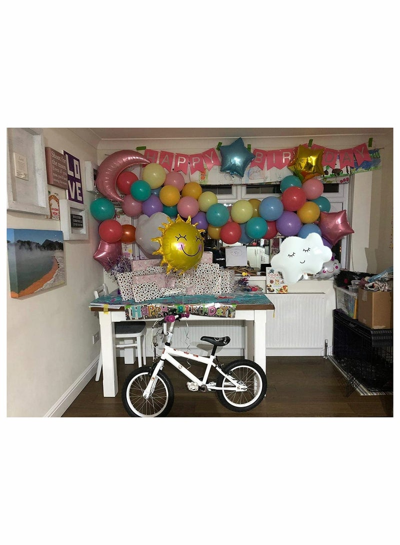 Zikra Pastel Balloon Arch Kit 53 Pcs Birthday Party Decorations Sky Theme with Sun Moon Rainbow Clouds Kit and Happy Banner for Wedding Baby Shower Engagement Anniversary Reusable Decors - Image 4