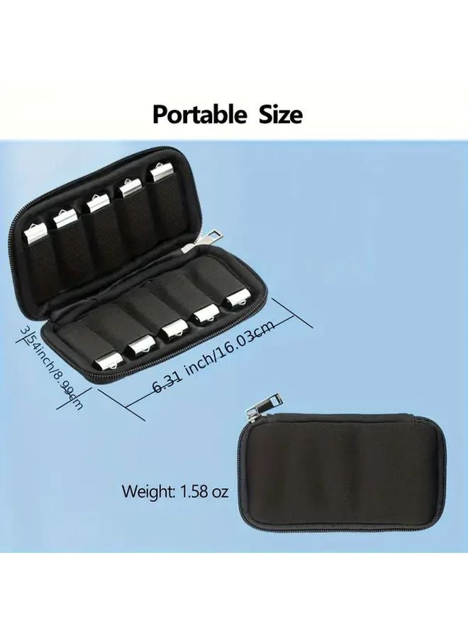 1pc 10 Compartment USB Flash Drive Organizer Case Thickened Polyester Fiber Shockproof Cover with Labels - Image 3