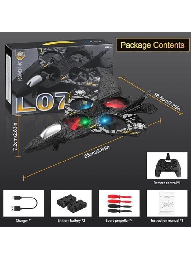 REZZOSS RC Aeroplane 2.4GHz L0712 Fighter Jet with Double Battery – Remote Control Plane for Kids & Beginners | 2x Battery Extended Flight Time EPP Foam Glider | Durable Unbreakable Outdoor Flying Toy | LED Stunt Aircraft Gift for Boys | Easy Fly Gyro System - Image 2