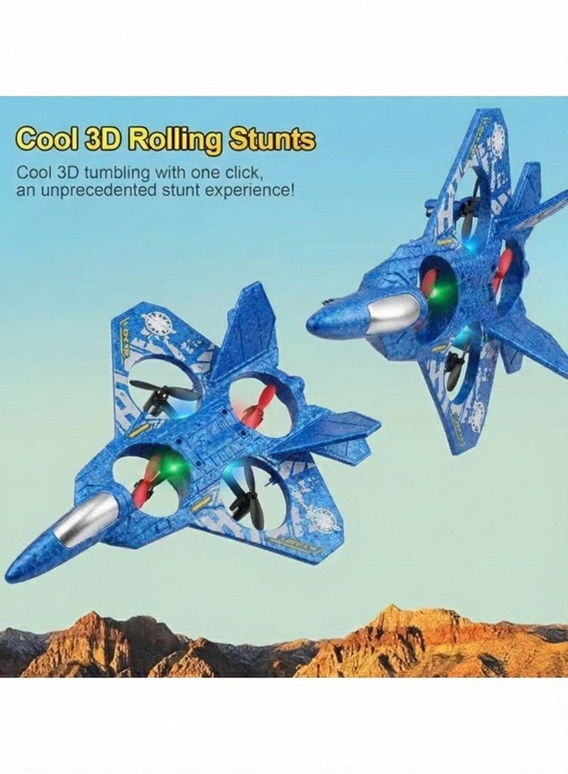 REZZOSS RC Aeroplane 2.4GHz L0712 Fighter Jet with Double Battery – Remote Control Plane for Kids & Beginners | 2x Battery Extended Flight Time EPP Foam Glider | Durable Unbreakable Outdoor Flying Toy | LED Stunt Aircraft Gift for Boys | Easy Fly Gyro System - Image 3