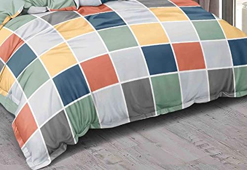 TIB 130 GSM Cotton Feel Polycotton Quilt Cover Blanket Cover Razai Duvet Cover for Double Size Duvets with Zip, 90"x 100" - Image 4
