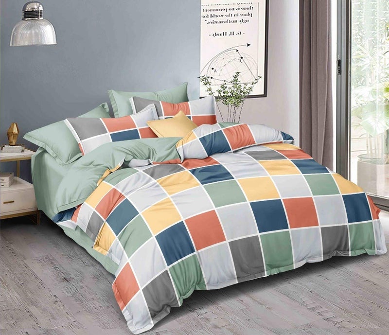 TIB 130 GSM Cotton Feel Polycotton Quilt Cover Blanket Cover Razai Duvet Cover for Double Size Duvets with Zip, 90"x 100" - Image 3