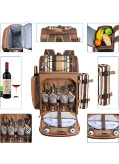 Piccasio Large Capacity Insulated Picnic Basket – 25L Portable Cooler Bag with Wine Holder, Ice Packs, Blanket, and Cutlery Set for Outdoor Camping & Picnics  - Image 3