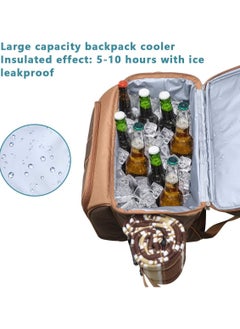 Piccasio Large Capacity Insulated Picnic Basket – 25L Portable Cooler Bag with Wine Holder, Ice Packs, Blanket, and Cutlery Set for Outdoor Camping & Picnics  - Image 5