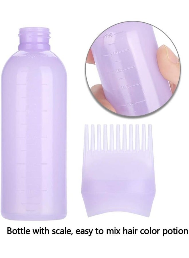 Root Comb Applicator Bottle, 160ml Hair Dye Brush Bottle Lightweight Oil Bottle for Hair for Scalp Treatment Essential and Hair Coloring Dye with Graduated Scale Bottle Brush (Purple) - Image 4