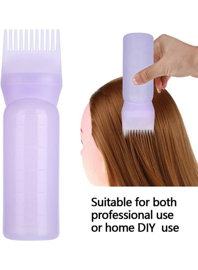 Root Comb Applicator Bottle, 160ml Hair Dye Brush Bottle Lightweight Oil Bottle for Hair for Scalp Treatment Essential and Hair Coloring Dye with Graduated Scale Bottle Brush (Purple) - Image 5