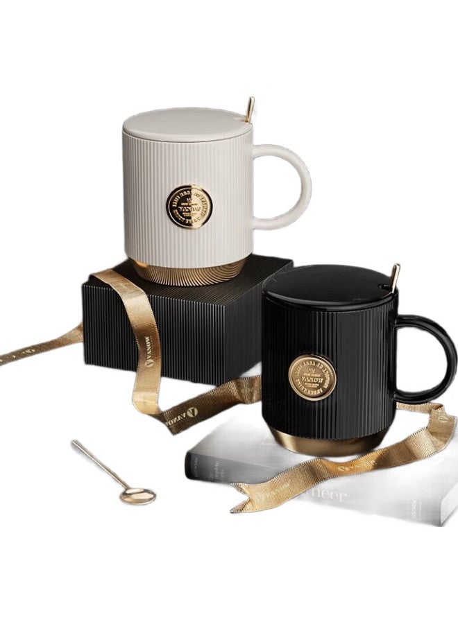 Vanow Ceramic Mug With Lid And Spoon, Graduation Gift For Teachers, Customizable Gift Box Set For Men And Women - Image 3