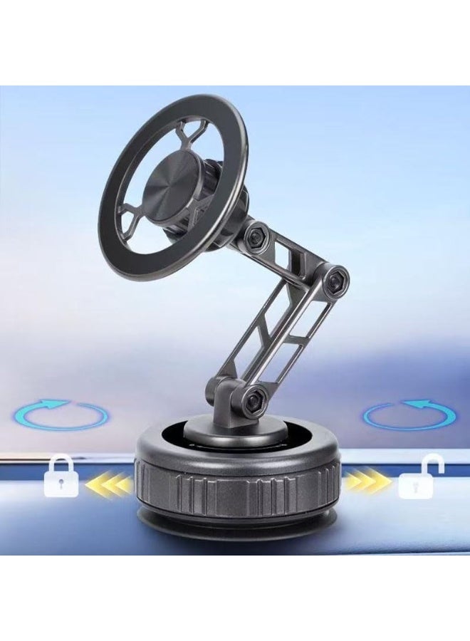 Vacuum Suction Cup Car Phone Holder 360 Degree Adjustable Foldable Magnetic Dashboard Windshield Mount For Seat Leon St 3 III 5F iPhone Samsung - Image 4