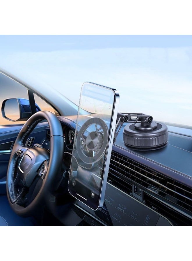 Vacuum Suction Cup Car Phone Holder 360 Degree Adjustable Foldable Magnetic Dashboard Windshield Mount For Seat Leon St 3 III 5F iPhone Samsung - Image 2
