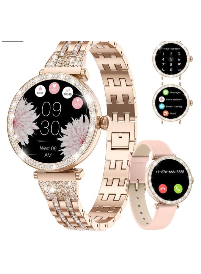 لينيس ساعة LENYES LW-246 النسائية أناقة راقية بتصميم عصري يلفت الأنظار لإطلالة تكمل ذوقك بكل لحظة  تتميز هذه الساعة بتصميم فاخر مع حزام مرصع يضفي لمسة من الرقي، وشاشة AMOLED نابضة بالحياة بقياس 1.19 بوصة توفر رؤية واضحة ومشرقة حتى تحت أشعة - Image 1