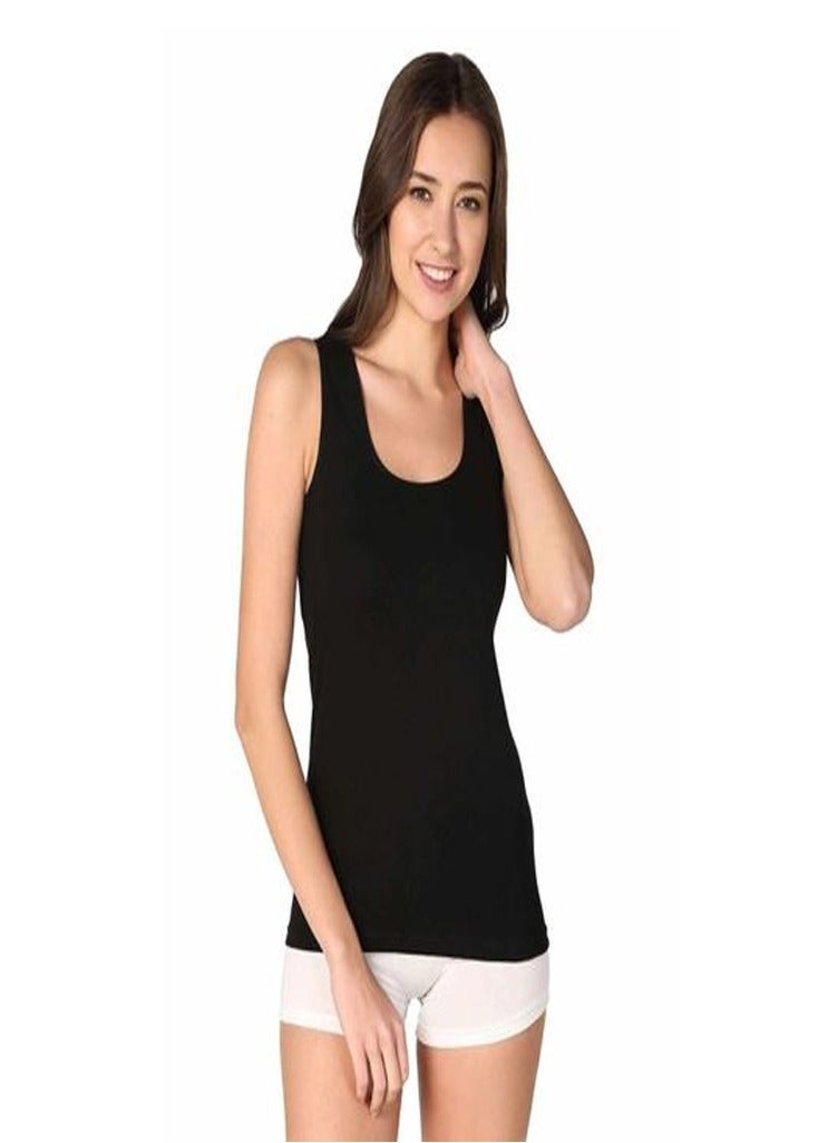 سيلفي توب حريمي حمالة عريضة - لون أسود - Image 3