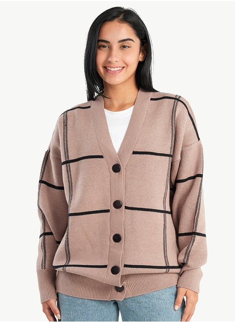Carina Cardigan with Square Pattern