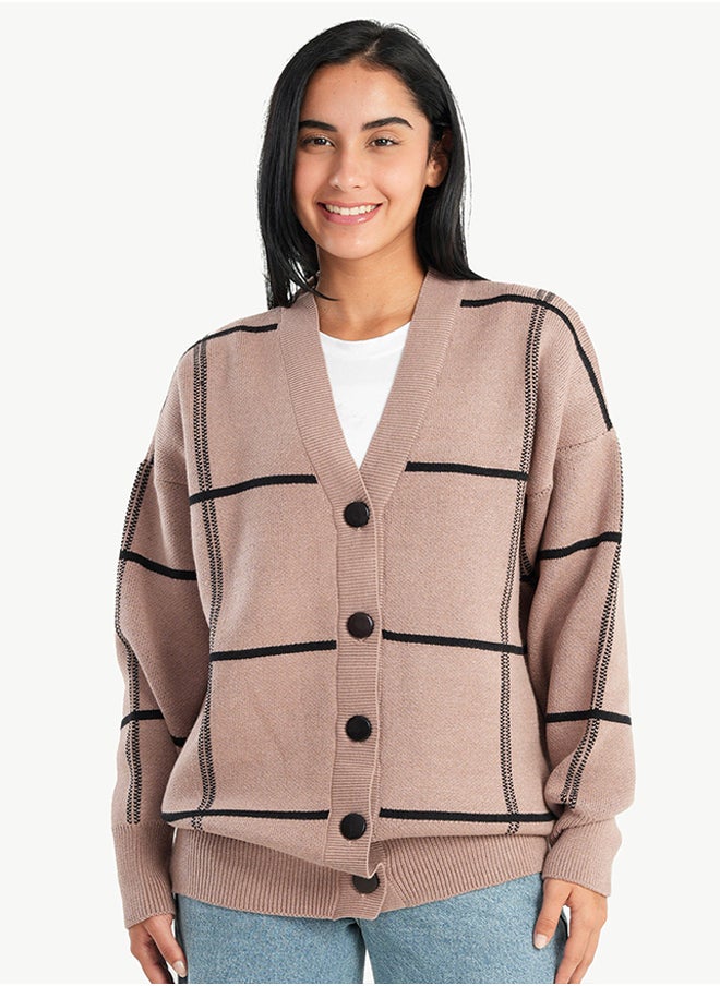 Carina Cardigan with Square Pattern