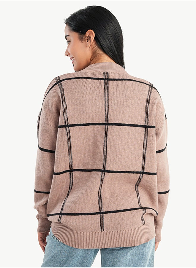 Carina Cardigan with Square Pattern