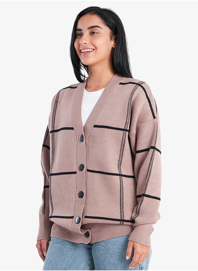 Carina Cardigan with Square Pattern