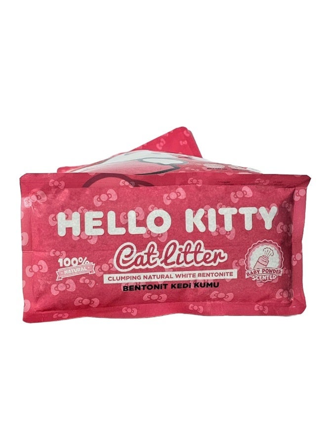 هالو كيتي بت فان هالو كيتي رمل قطط 5 لتر برائحة بودرة الأطفال - Image 5
