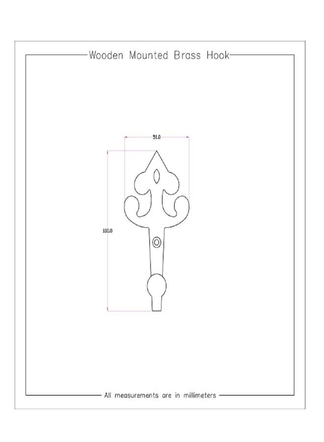 HOBKNOBS (Set of 2 MI Wall/Wooden Mounted Brass 94mm(H) Hook Hanger - Grey.. - Image 4