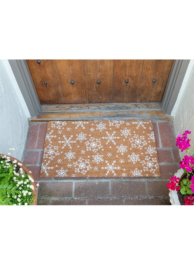 KAF Home New KAF Home Coir Doormat with Heavy-Duty, Weather Resistant, Non-Slip PVC Backing | 17 by 30 Inches, 0.6 Inch Pile Height | Perfect for Indoor and Outdoor Use (Snowflake) - Image 4