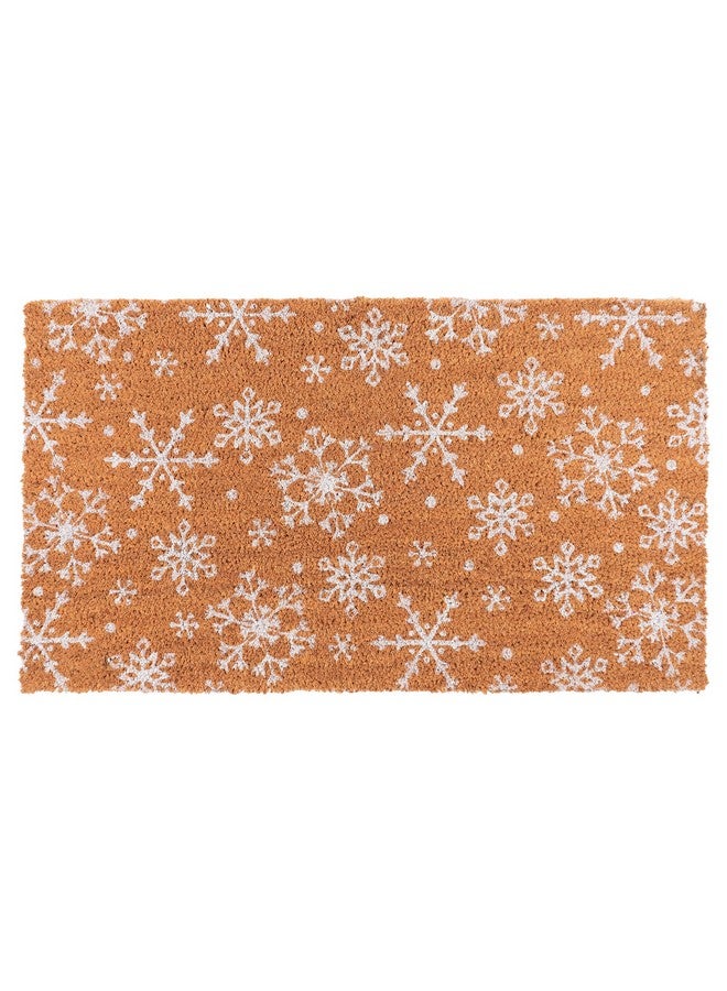KAF Home New KAF Home Coir Doormat with Heavy-Duty, Weather Resistant, Non-Slip PVC Backing | 17 by 30 Inches, 0.6 Inch Pile Height | Perfect for Indoor and Outdoor Use (Snowflake) - Image 1