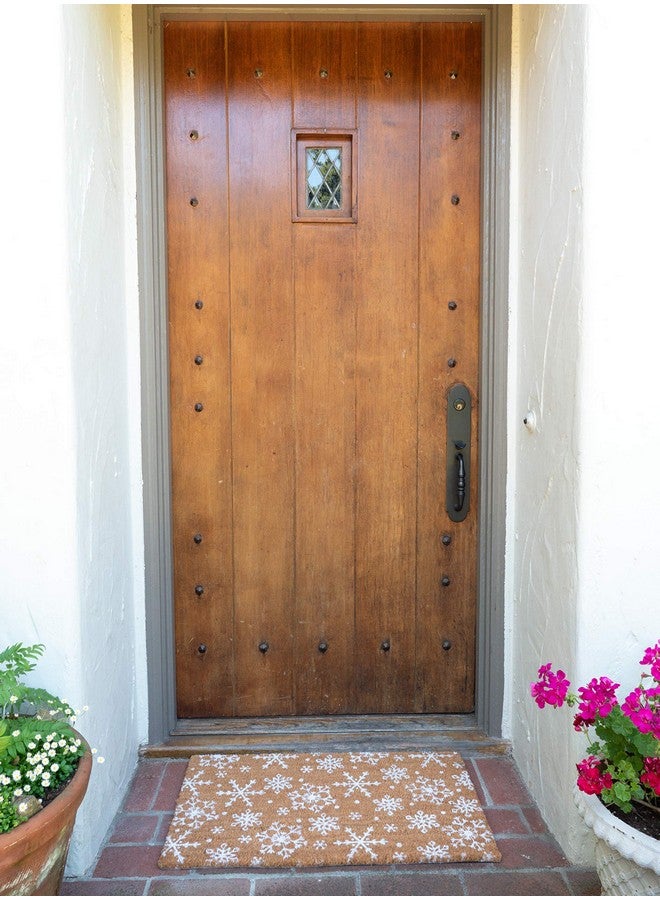 KAF Home New KAF Home Coir Doormat with Heavy-Duty, Weather Resistant, Non-Slip PVC Backing | 17 by 30 Inches, 0.6 Inch Pile Height | Perfect for Indoor and Outdoor Use (Snowflake) - Image 2