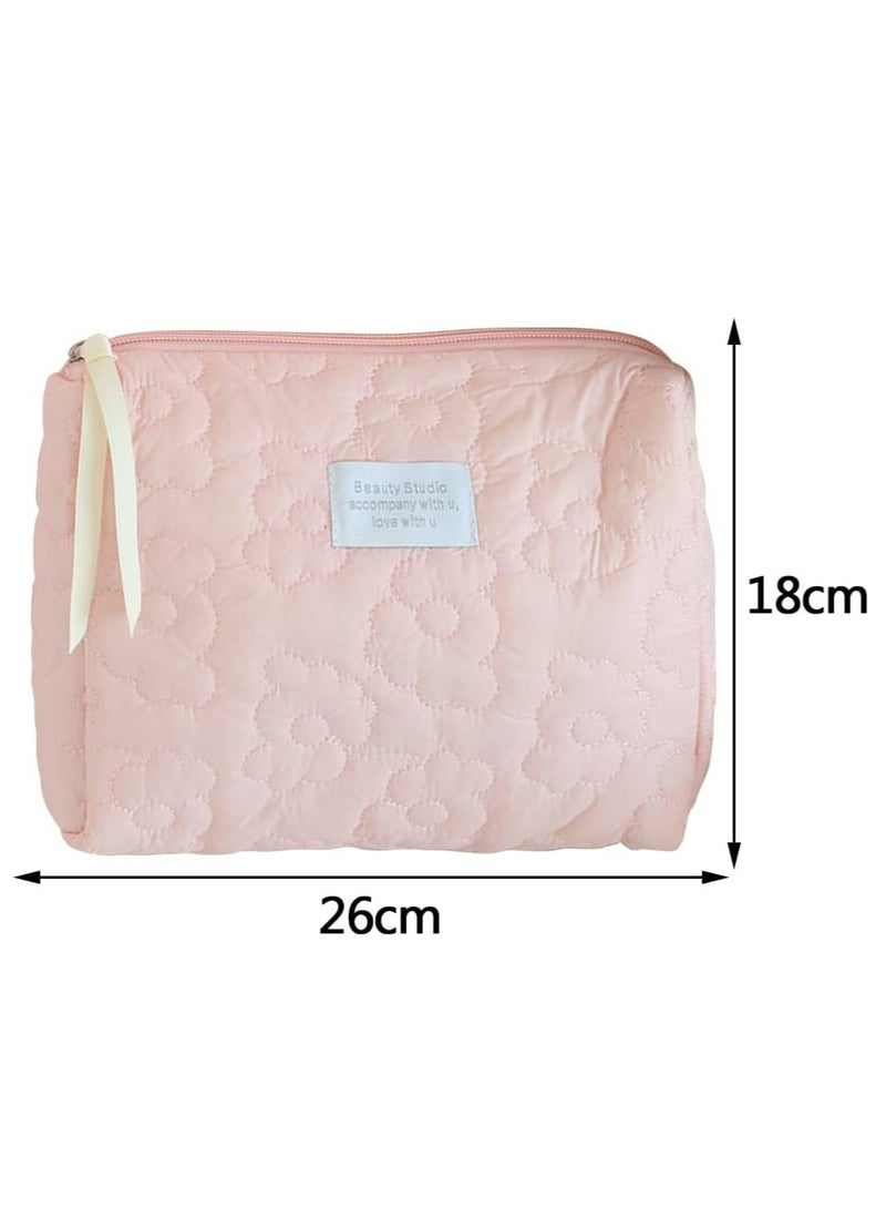 أوزيغالور حقيبة ماكياج من القطن كبيرة حقيبة السفر للمستحضرات الجمالية محفظة حقيبة الأدوات الصحية المثقبة - Image 3