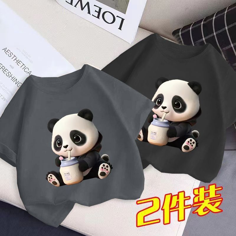 Men'S And Women'S Fashionable Short-Sleeved T-Shirt Children'S Summer Western Style Half-Sleeved Top T-Shirt Big Boy'S Handsome Trendy - Image 1