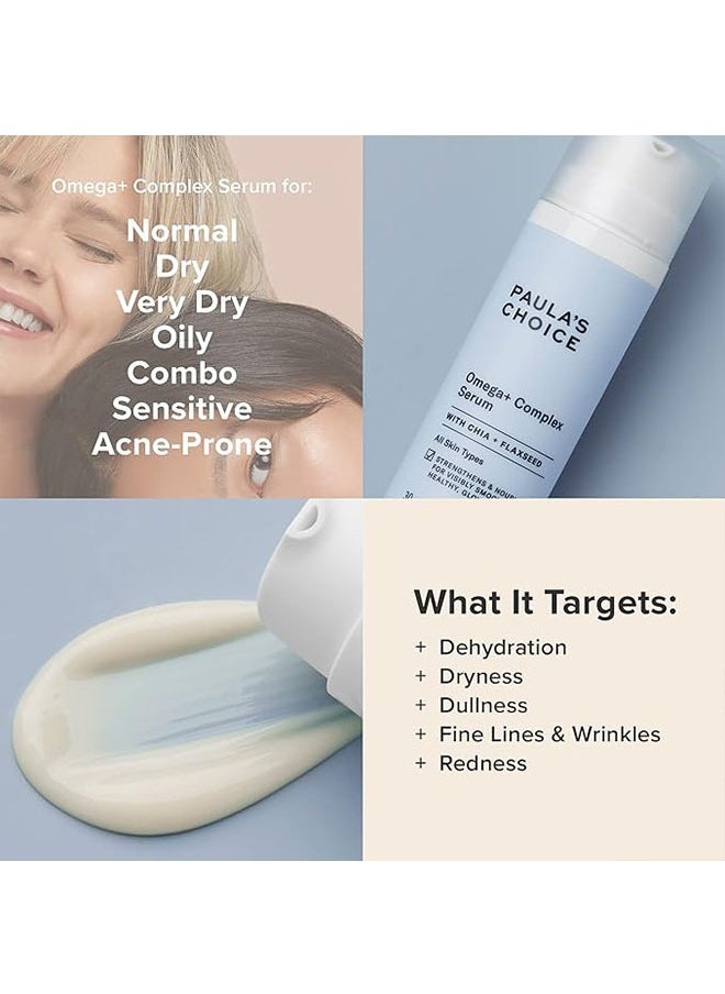 PAULA'S CHOICE Omega + Complex Serum 30ml With Hyaluronic Acid, Fatty Acids And Ceramides, Lightweight Hydration For Fine Lines And Dryness, Fragrance Free And Paraben Free,Suitable For All Skin Types  - Image 4