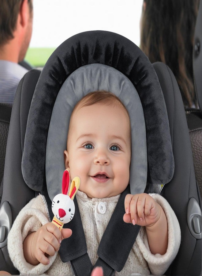 COOLBEBE New Babybody Support & Strap Covers Set for Newborn Infant Toddler- Extra Soft Stroller Cushion Pads Car Seat Insert, Perfect for Carseats, Strollers, Swings, Black - Image 2