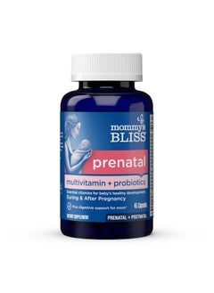 Mommy's Bliss Prenatal Multivitamin + Probiotic for Women w/ Folic Acid, Supports Baby Development & Mom's Digestion w/ Zinc, Vitamin B6 & B12, Ginger & Choline, Vegan & Gluten Free (45 Servings) - pzsku/Z4CE24489D352BB602458Z/45/_/1739864886/7eeaefde-9279-412b-bddd-dc7d3dcc35e5