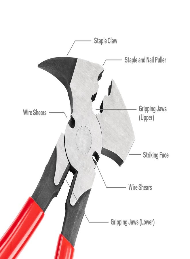 TEKTON 10-1/2 Inch Fencing Pliers | PSP10010, Red - Image 4