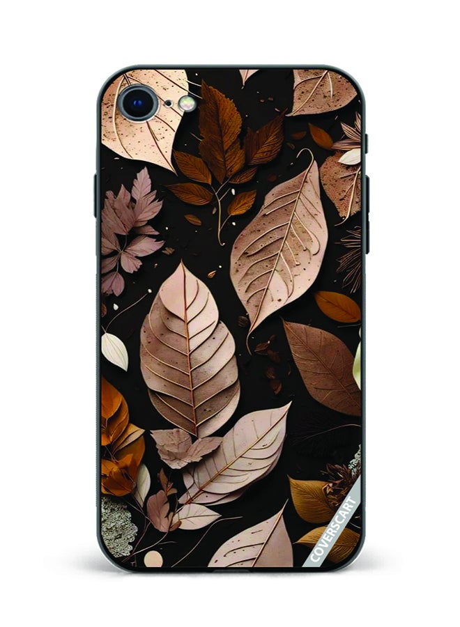 Protective Case Cover For Apple iPhone 8 Leaves Design Multicolour