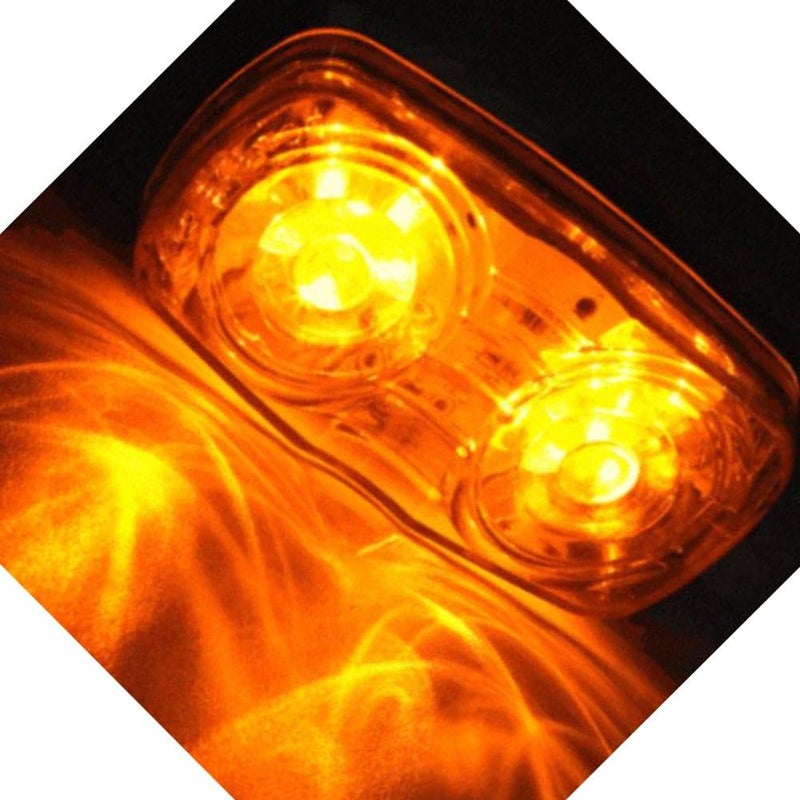 NEW SUN 8pc LED Clearance Lights - 10 LEDs Double Bullseye Trailer Side Marker Lights Amber/Red - Image 3