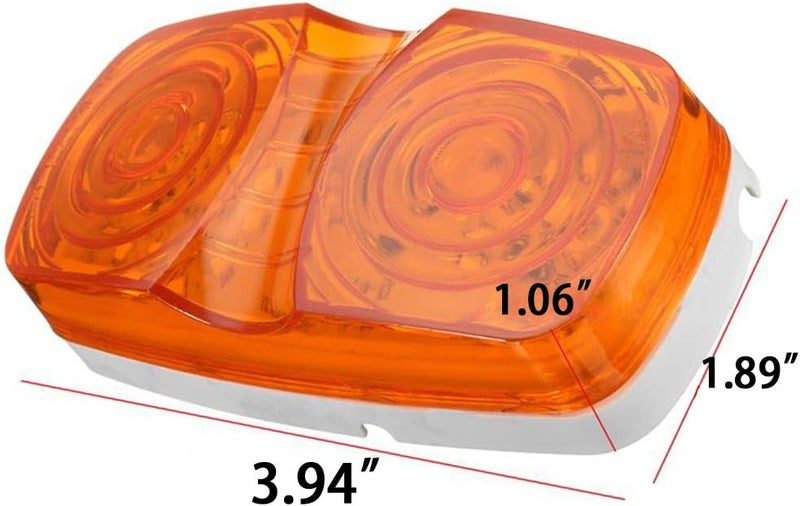 NEW SUN 8pc LED Clearance Lights - 10 LEDs Double Bullseye Trailer Side Marker Lights Amber/Red - Image 4