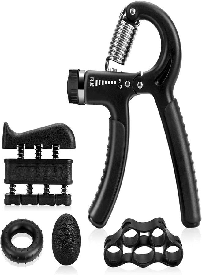 FLIPXEN Adjustable Hand Grip Strengthener Forearm Trainer Kit 5 Pack, Adjustable Hand Gripper (22-132Lbs/ 10-60kg) For Fitness Exercise Tools Wide Grips for Men and Women Home Exercise Perfect System - Image 1
