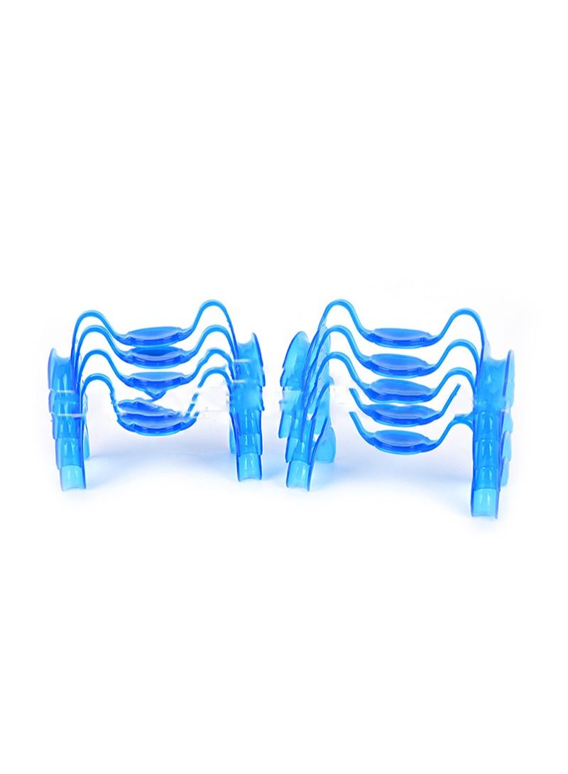Dental Opener, Opener with Mirror, Bow Opener with Expander, Dental Consumables for Teeth Whitening, Mouthguard Retractor, Smile Stretcher, Mouth Holder (Blue with Mirror 10pcs)