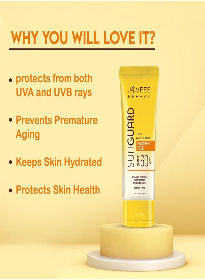 JOVEES HERBAL Jovees Sunguard Spf 60 3 In 1 Matte Lotion  100 Ml  - Image 4