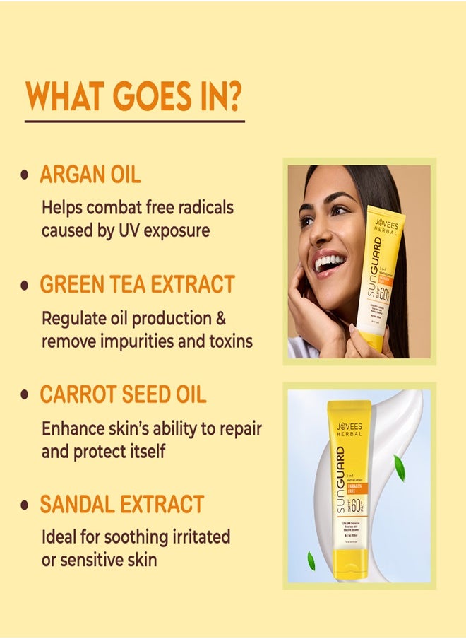 JOVEES HERBAL Jovees Sunguard Spf 60 3 In 1 Matte Lotion  100 Ml  - Image 3