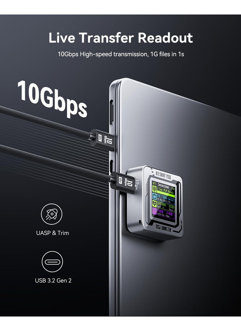 DOCKCASE DOCKCASE Pocket M.2 2230 NVMe SSD Enclosure,Support 3s PLP Prevents Write Data Loss,USB 3.2 Gen 2 Type-C (10 Gbps), fits NVMe PCIe, Exclusive to Size 2230,Support M-Key B+M Key UASP (Silver)  - Image 5
