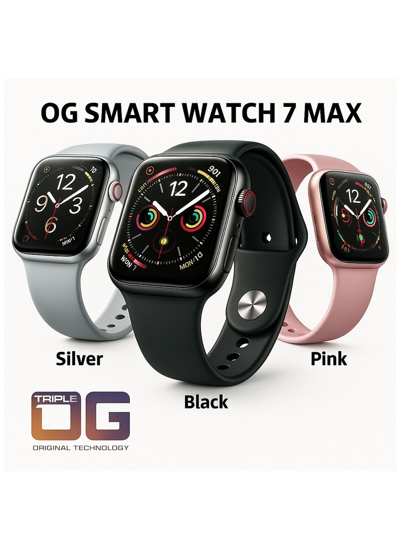 Triple OG Triple OG SMART WATCH 7max – Smartwatch with Bluetooth Calling, Fitness & Health Tracking, Wireless Charging, GPS & NFC – Water-Resistant & Stylish  - Image 2