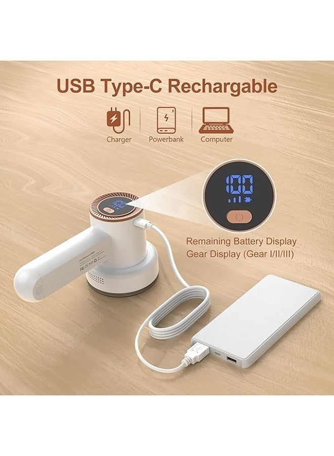Bukela Fabric Shaver Rechargeable Lint Remover, Electric Lint Remover, Sweater Defuzz Shaver with Spare Blades and LED Digital Display, Efficient and Durable,for Sweater, Couch, Clothes, Carpet(White) - Image 5