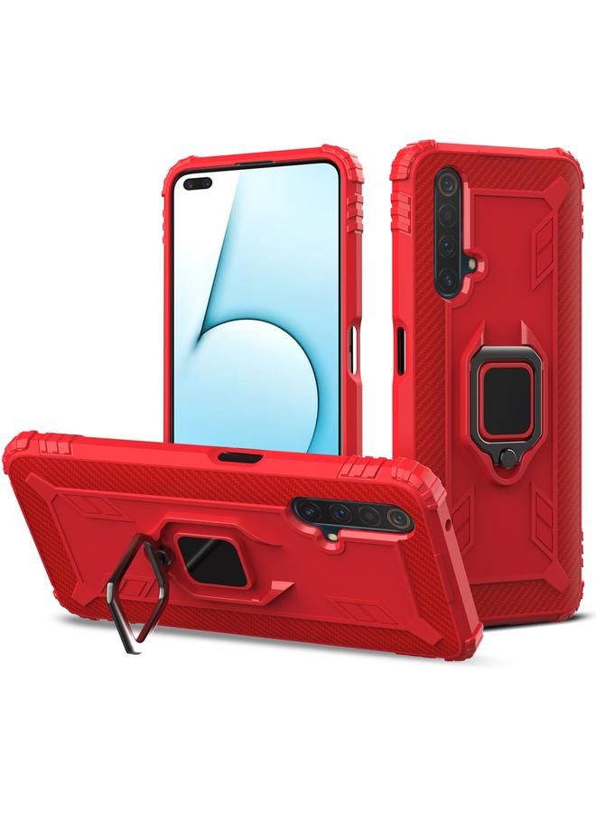 erorex Case For OPPO Realme X50 & Realme X3 Carbon Fiber Protective Case with 360 Degree Rotating Ring Holder - Image 1