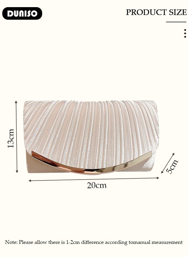 DUNISO Womens Clutch Bag, Sparkly Evening Clutch Purse, Champagne Shoulder Bag with Removable Chain, Crossbody Envelope Bag for Formal Dress Bride Wedding Prom Party - Image 4