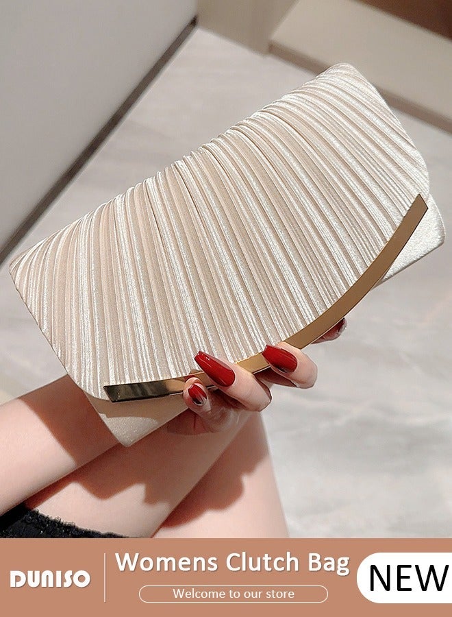 DUNISO Womens Clutch Bag, Sparkly Evening Clutch Purse, Champagne Shoulder Bag with Removable Chain, Crossbody Envelope Bag for Formal Dress Bride Wedding Prom Party - Image 1