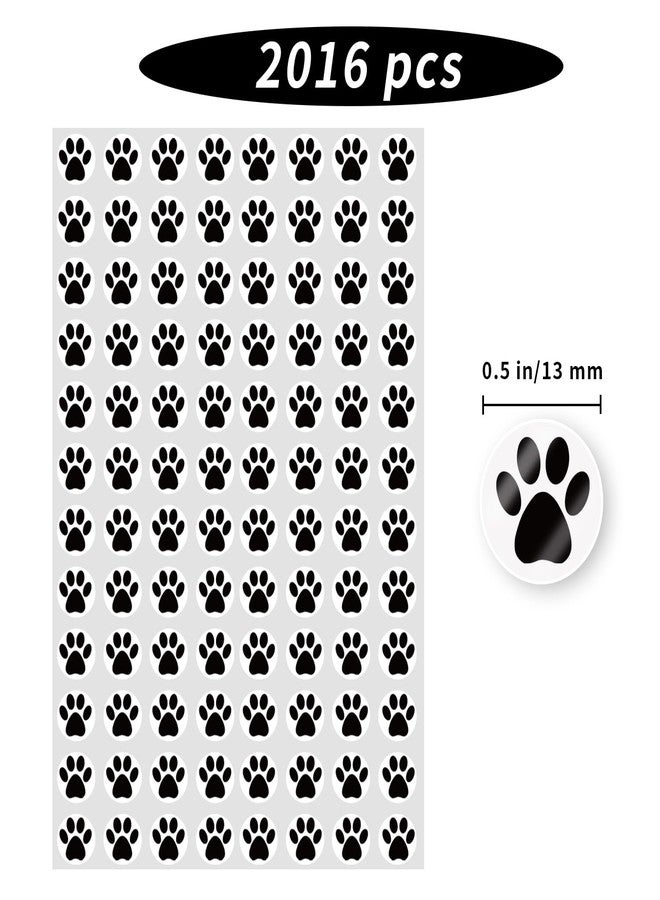 Yeachlaing 0.5 Inch Black Paw Print Stickers, Self Adhesive for Scrapbooking/Kid DIY Arts Crafts/Reward Teachers - Image 2