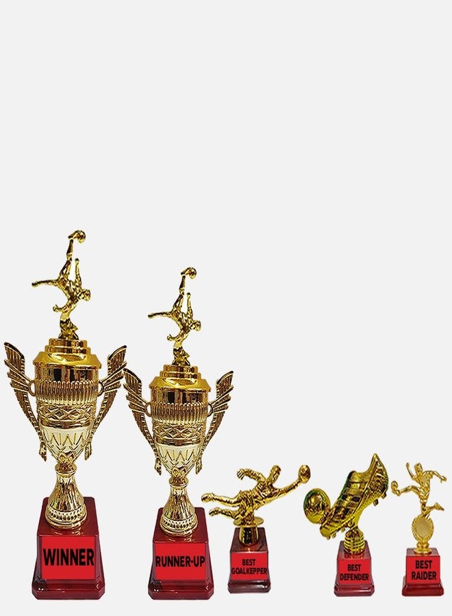 Bareeze Pure Football Tounament Trophy for Winner,Runnerup,Best Goalkeeper,Best Raider and Best Defender - Image 1
