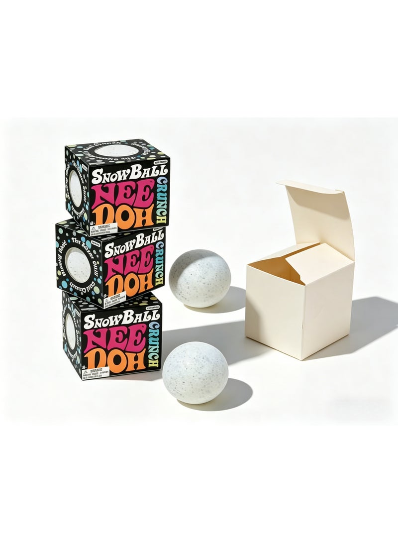 3-Pack SnowBall Nee Doh - Stress-Relieving Squeezable Ball, a Sensory De-stressing Toy for Children and Adults - Image 1