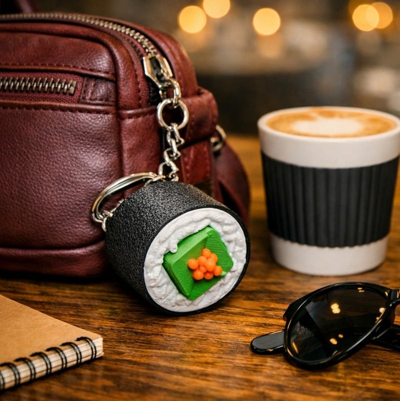 CLICKER Sushi Keychain, Mechanical Fidget Key chain, Stress Relief Key Ring, Portable Keychain for Car Keys, Bike, Bags, Gifts for Men & Women - Image 2