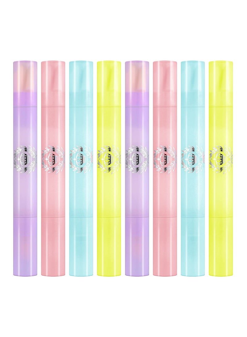 8 Pieces Nail Polish Corrector Pen Makeup Corrector Remover Pen Nail Polish Remover Pen Remover Mistakes Cleaner Nail Edge Cleaning Pen for Nail DIY Design or Salon Use (Green, Yellow, Pink, Purple) - Image 1